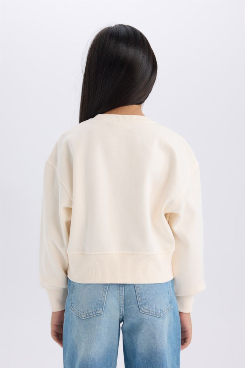 FILLES Écru Sweatshirt de Noël pour fille imprimé Coupe relax