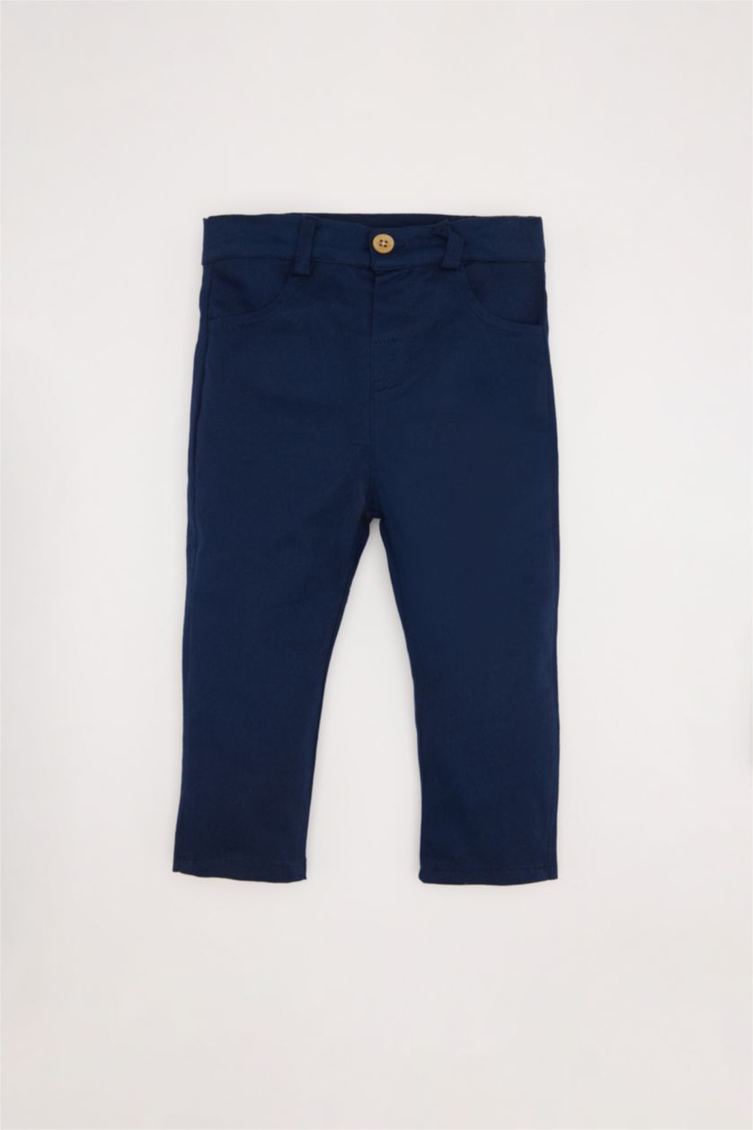 Erkek Bebek Ekru Yılbaşı Temalı 2'li Takım Gömlek Üst Pantolon Alt Erkek Bebek