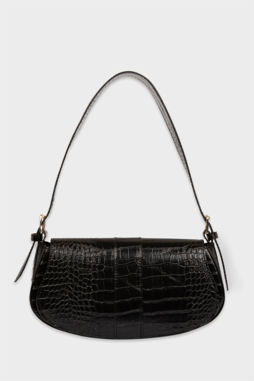 Kadın Siyah Suni Deri Çapraz Çanta