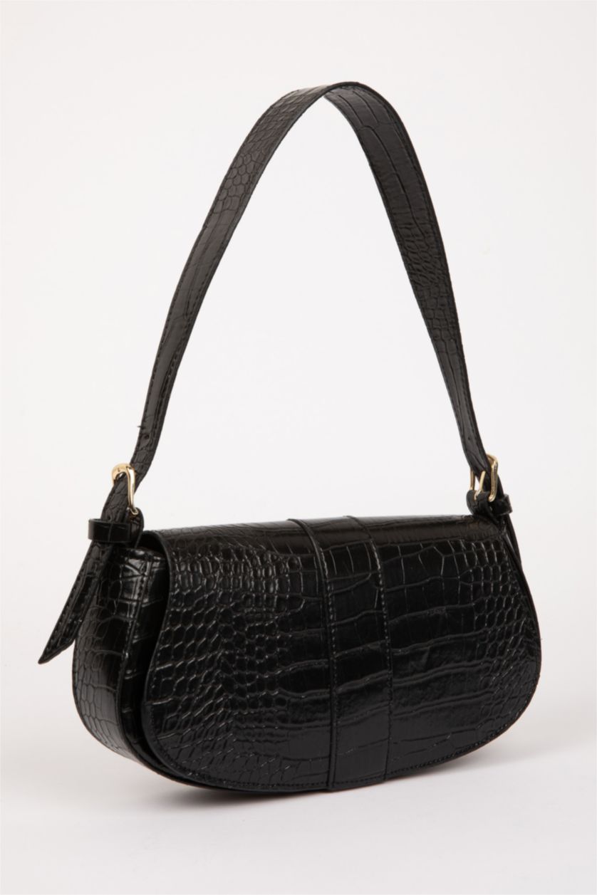 Kadın Siyah Suni Deri Çapraz Çanta
