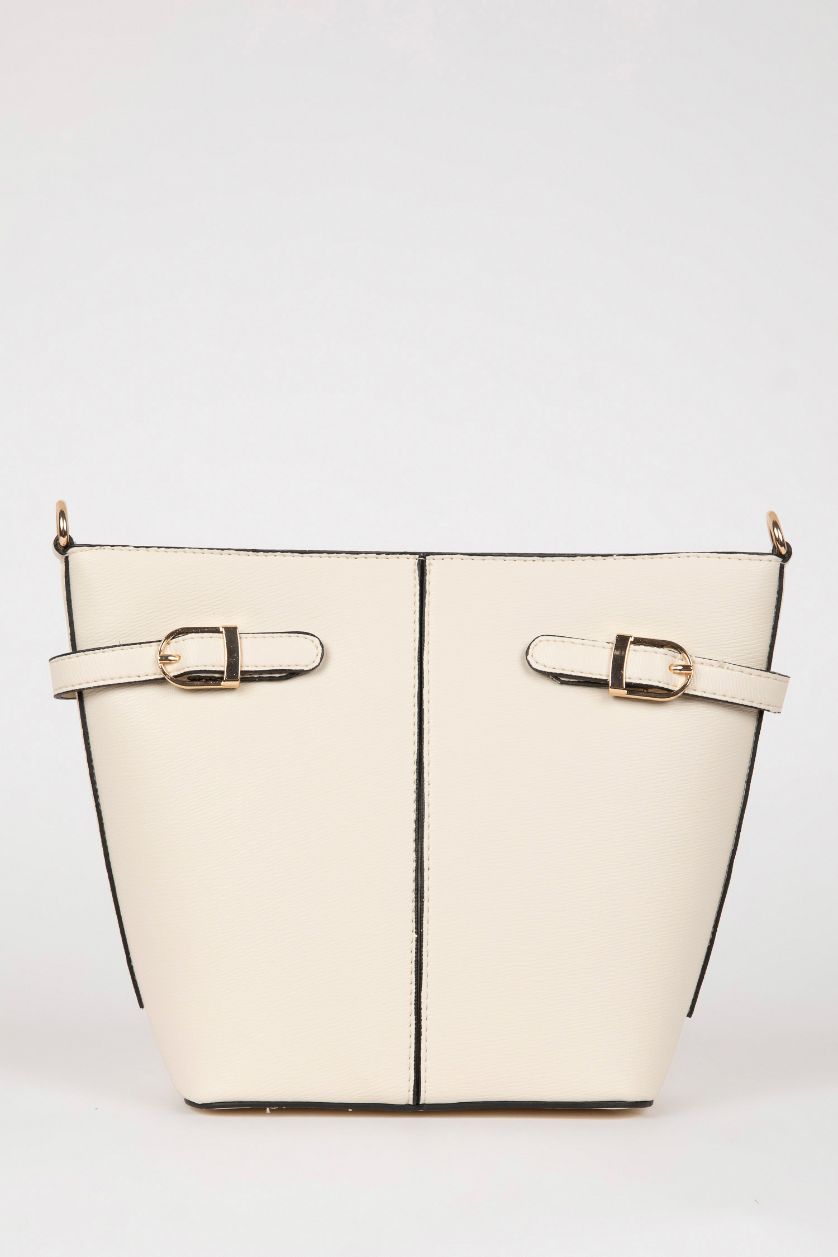 Kadın Bej Kadın Tokalı Suni Deri Çapraz Çanta