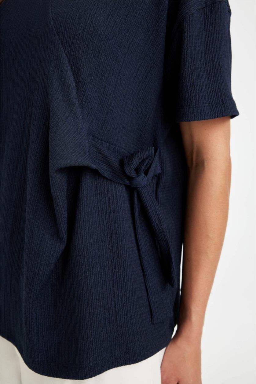 FEMME Marin T-shirt à col rond et manches courtes à Coupe décontractée