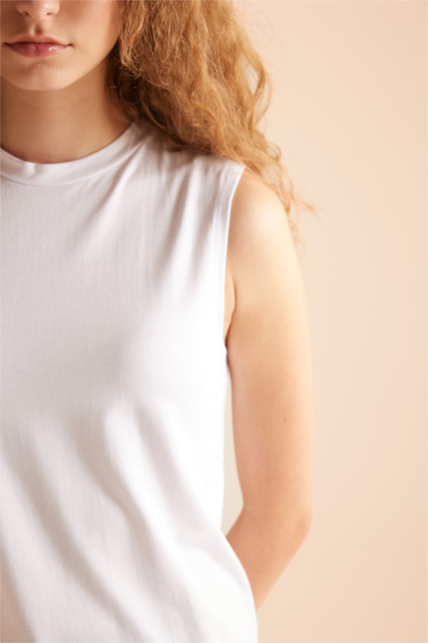 FEMME Écru Lot de 2 T-shirts basiques sans manches Coupe régulière