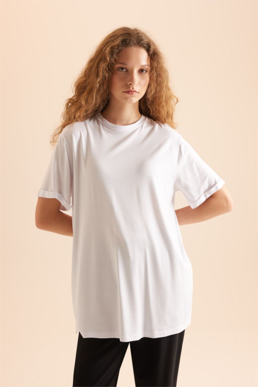 WOMAN Black Regular Fit Short Sleeve 2 Pack T-Shirt Tunic