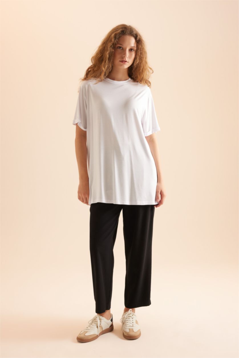 WOMAN Black Regular Fit Short Sleeve 2 Pack T-Shirt Tunic