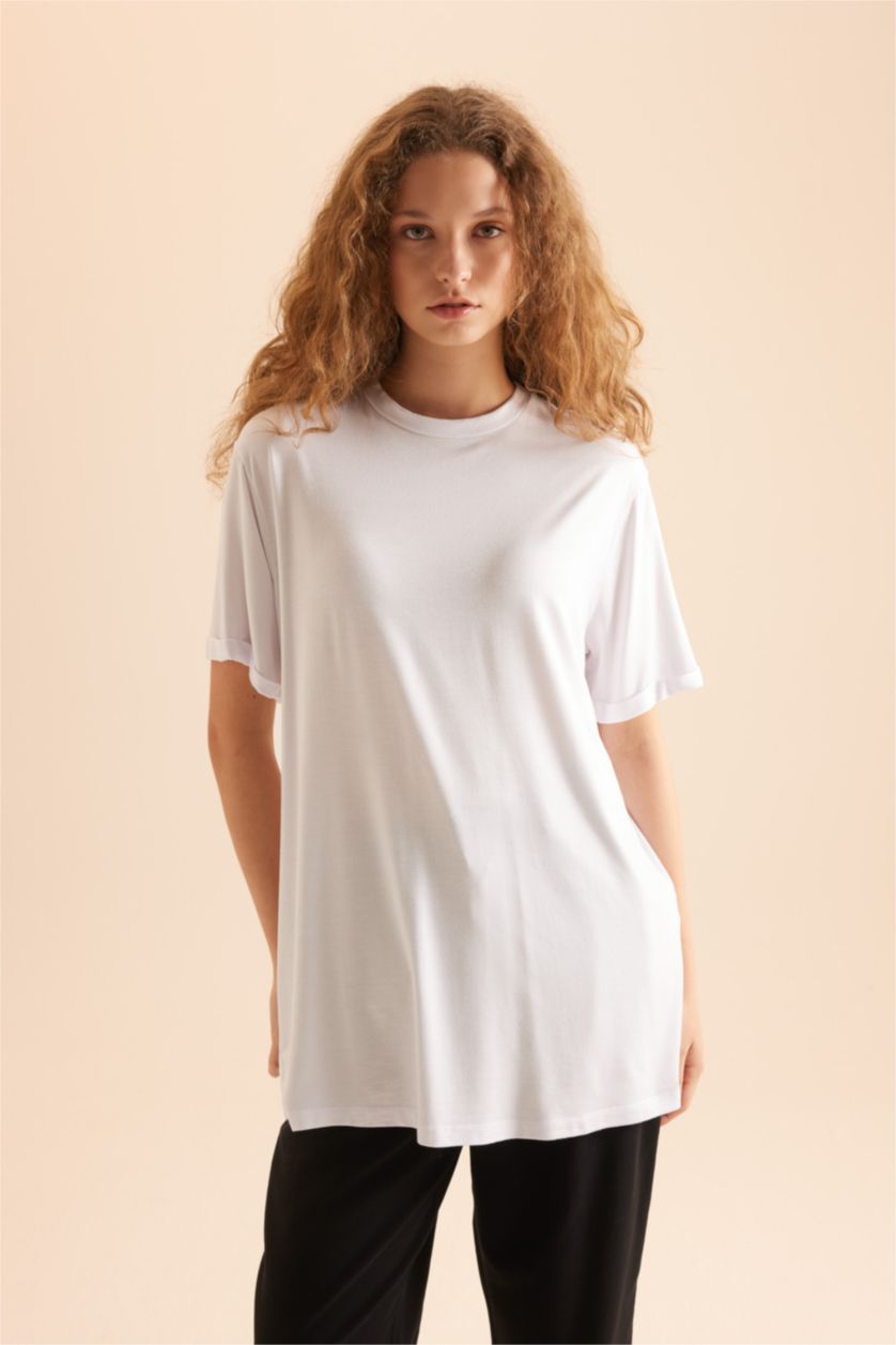 WOMAN Black Regular Fit Short Sleeve 2 Pack T-Shirt Tunic