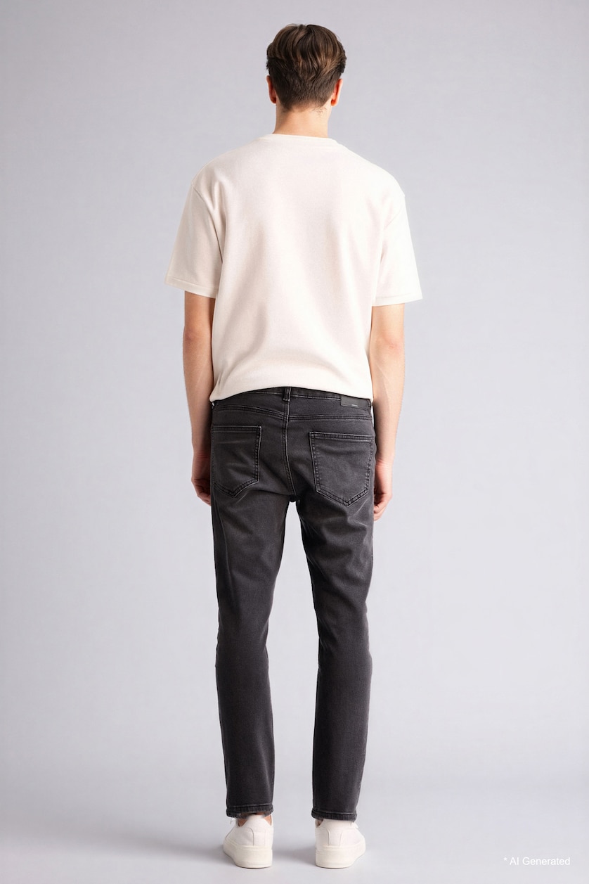 Men Anthracite Pedro Slim Fit Normal Waist Jeans