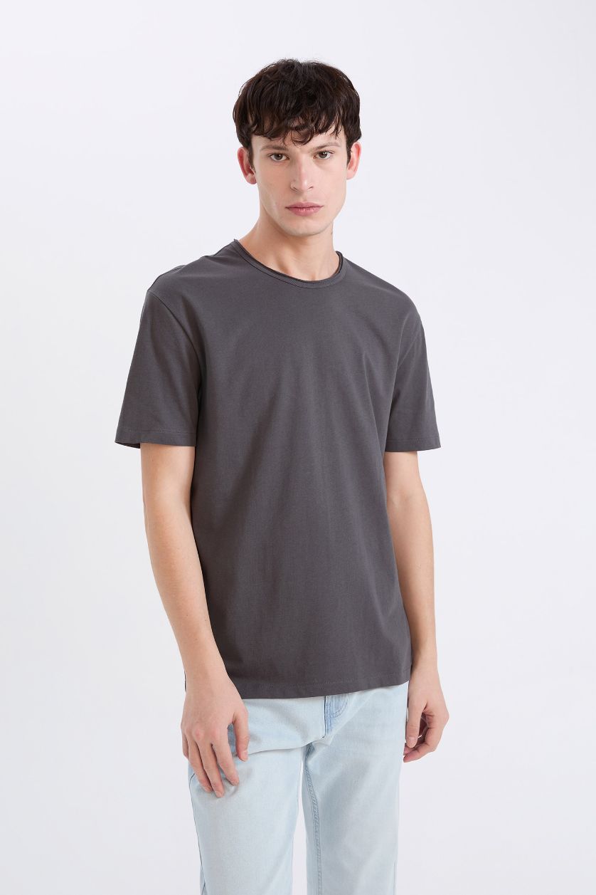 MAN Anthracite Regular Fit Crew Neck Heavy Fabric T-Shirt