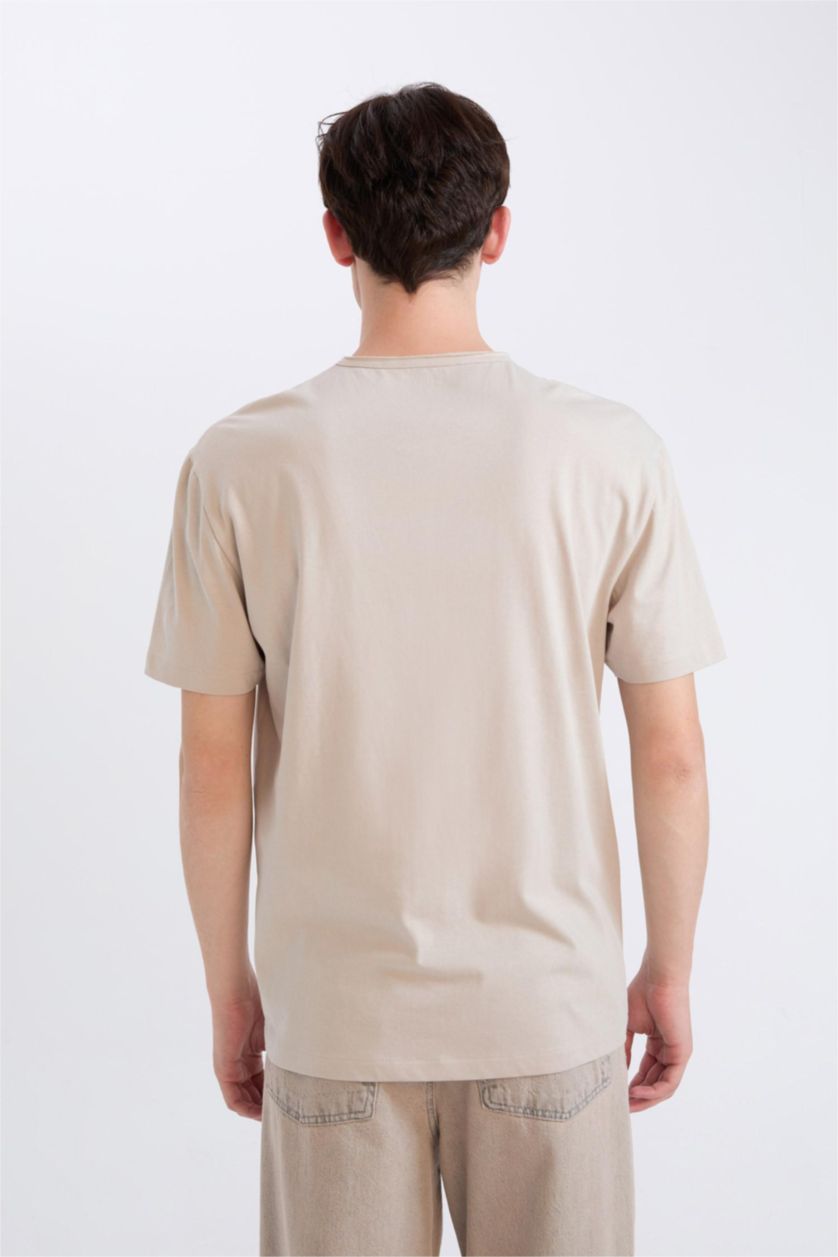 Erkek Kum %100 Pamuk Ağır Kumaş Tişört