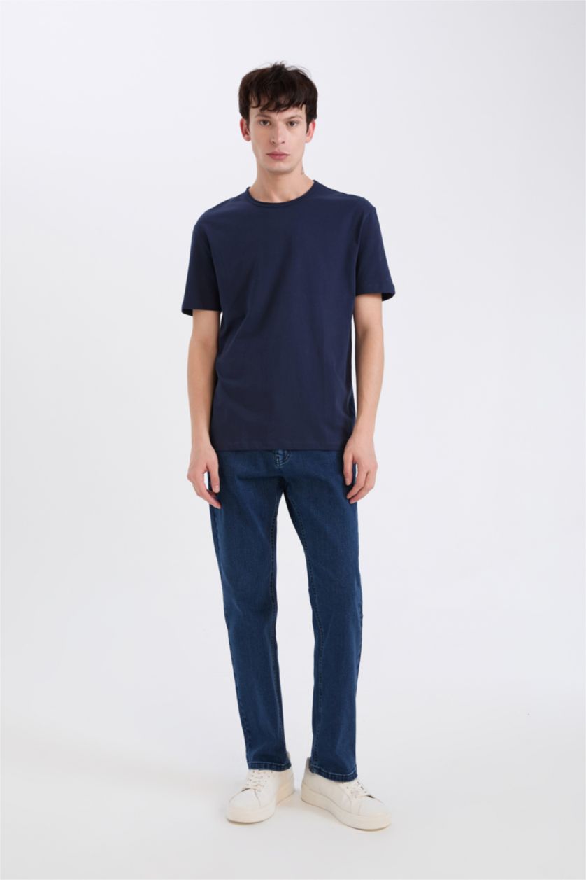 MAN NAVY Regular Fit Crew Neck Heavy Fabric T-Shirt
