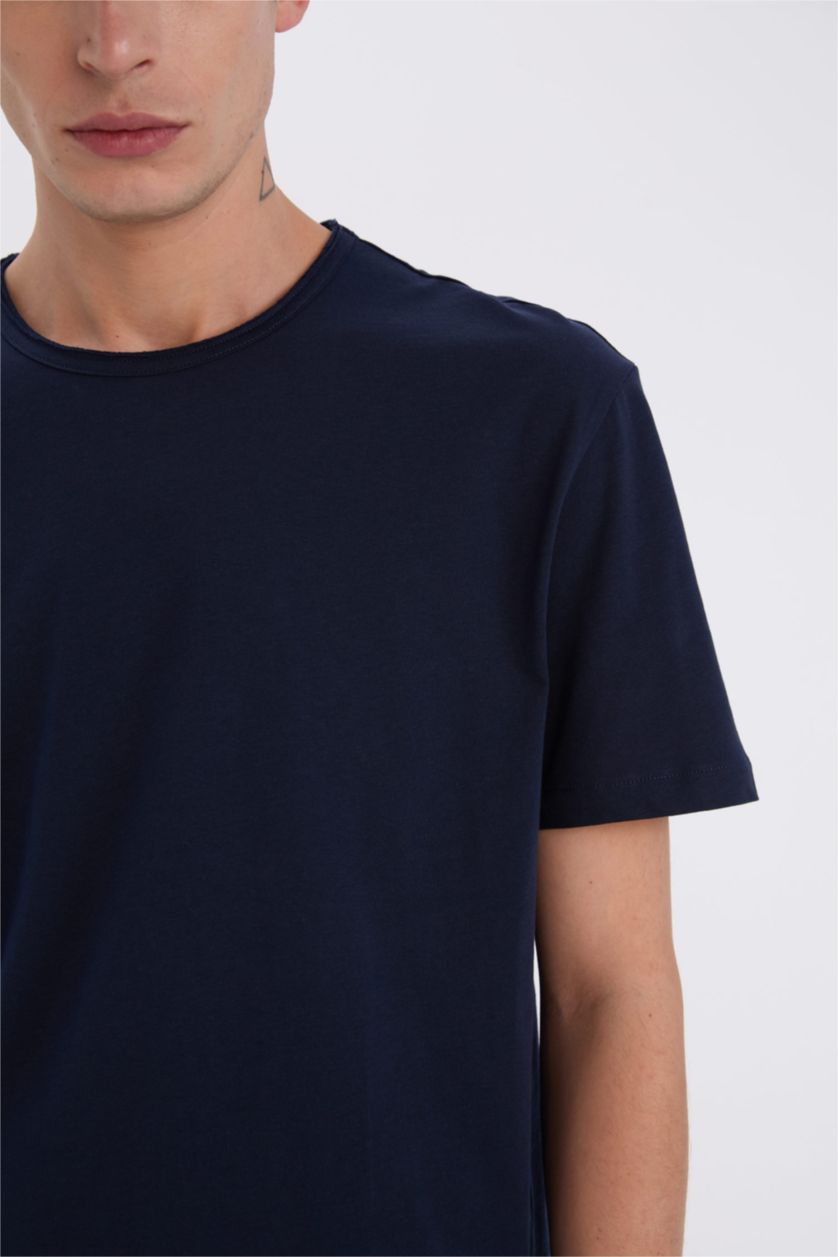 MAN NAVY Regular Fit Crew Neck Heavy Fabric T-Shirt
