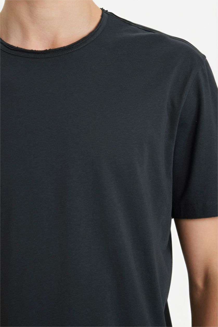 Мужчины Антрацит Футболка из плотной ткани из 100% хлопка