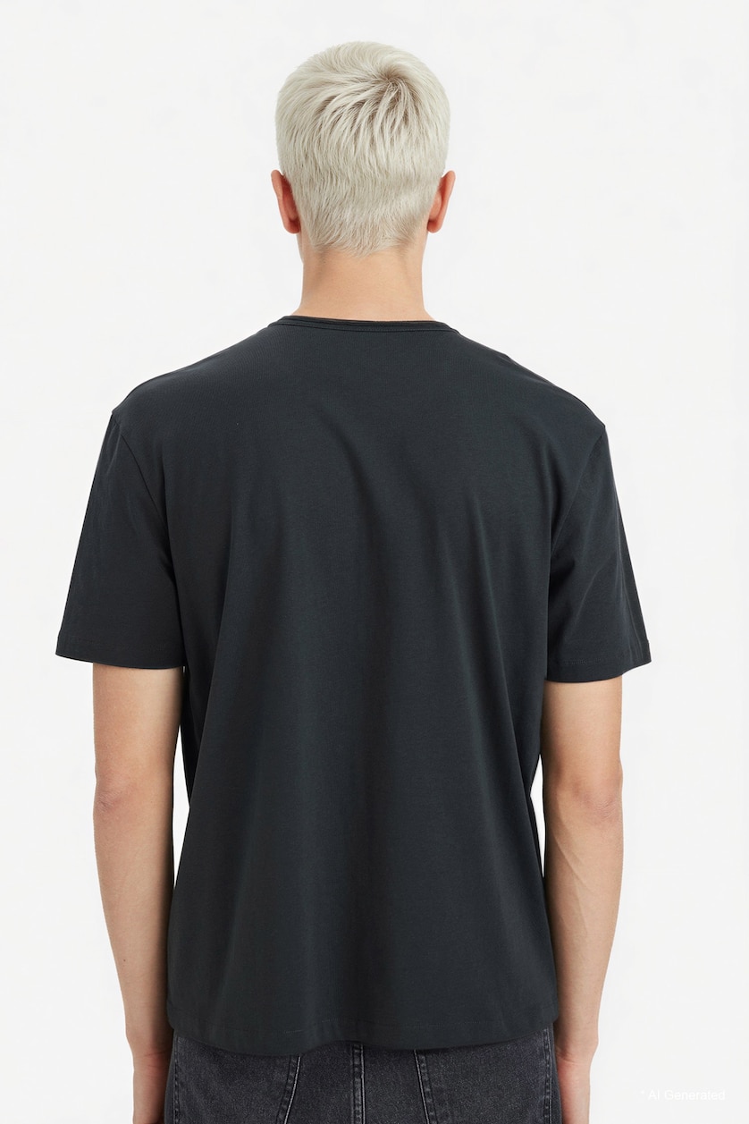 HOMME Anthracite T-shirt en tissu épais 100% coton