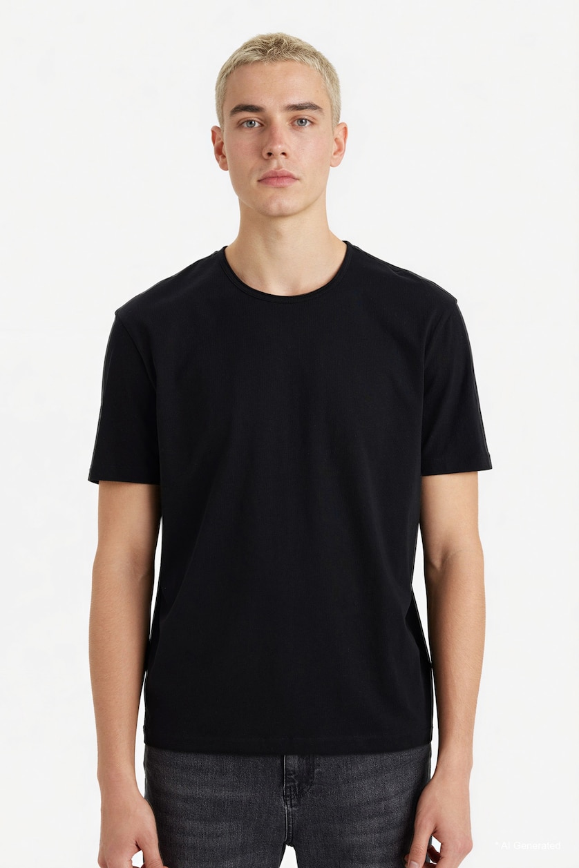 MAN Black 100% Cotton Heavy Fabric T-Shirt
