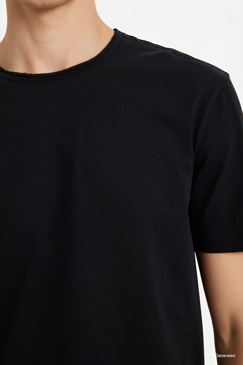 MAN Black 100% Cotton Heavy Fabric T-Shirt
