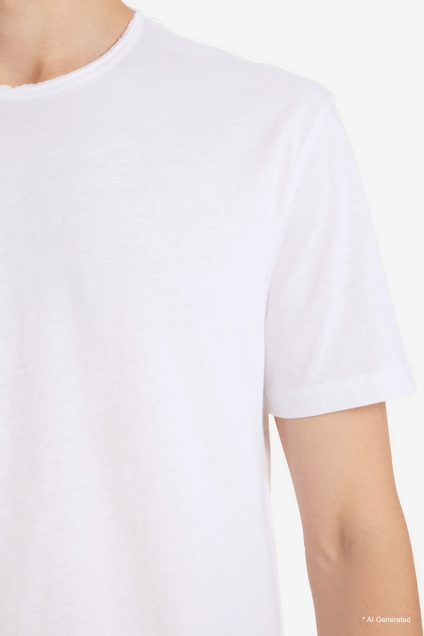 HOMME Blanc T-shirt en tissu épais 100% coton