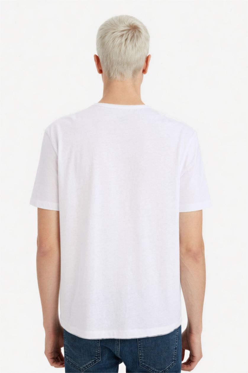 Erkek Beyaz %100 Pamuk Ağır Kumaş Tişört
