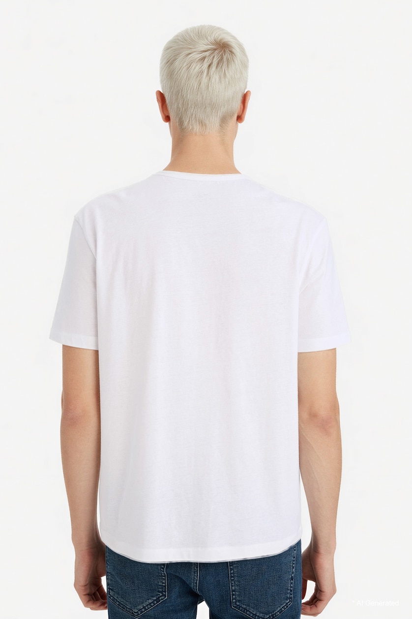 HOMME Blanc T-shirt en tissu épais 100% coton