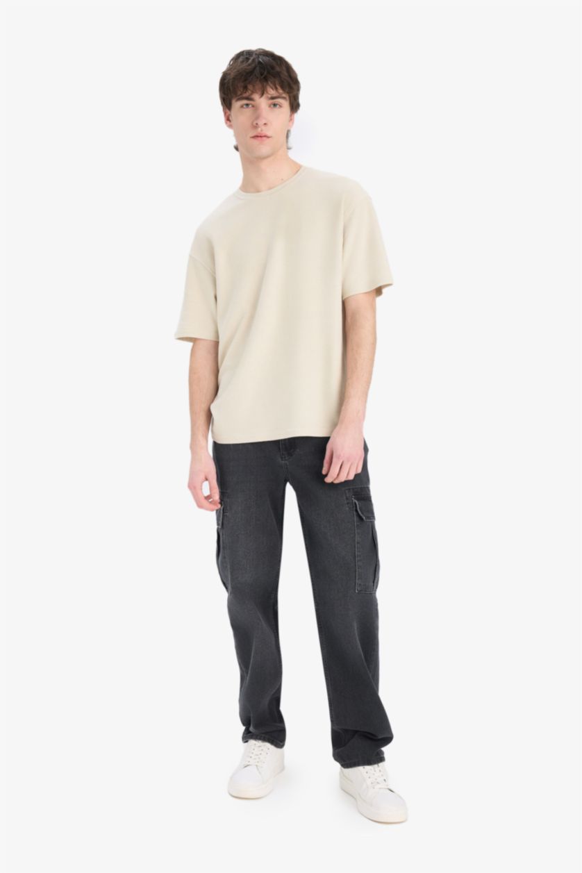 Man Stone Boxy Fit Crew Neck Short Sleeve T-Shirt