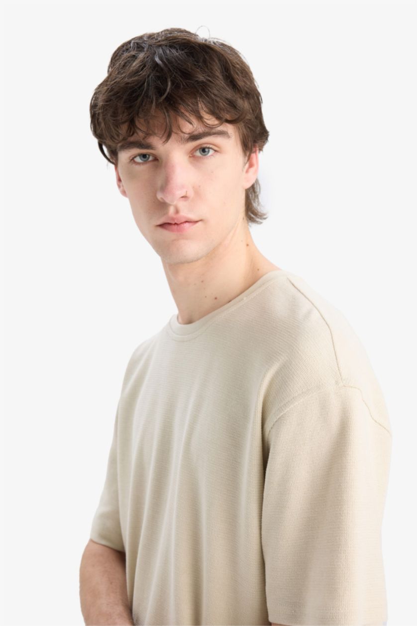 Man Stone Boxy Fit Crew Neck Short Sleeve T-Shirt