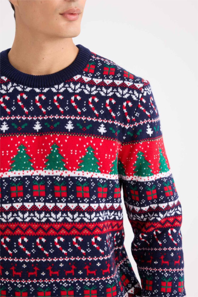 Men Red Standard Fit Knitwear Pullover