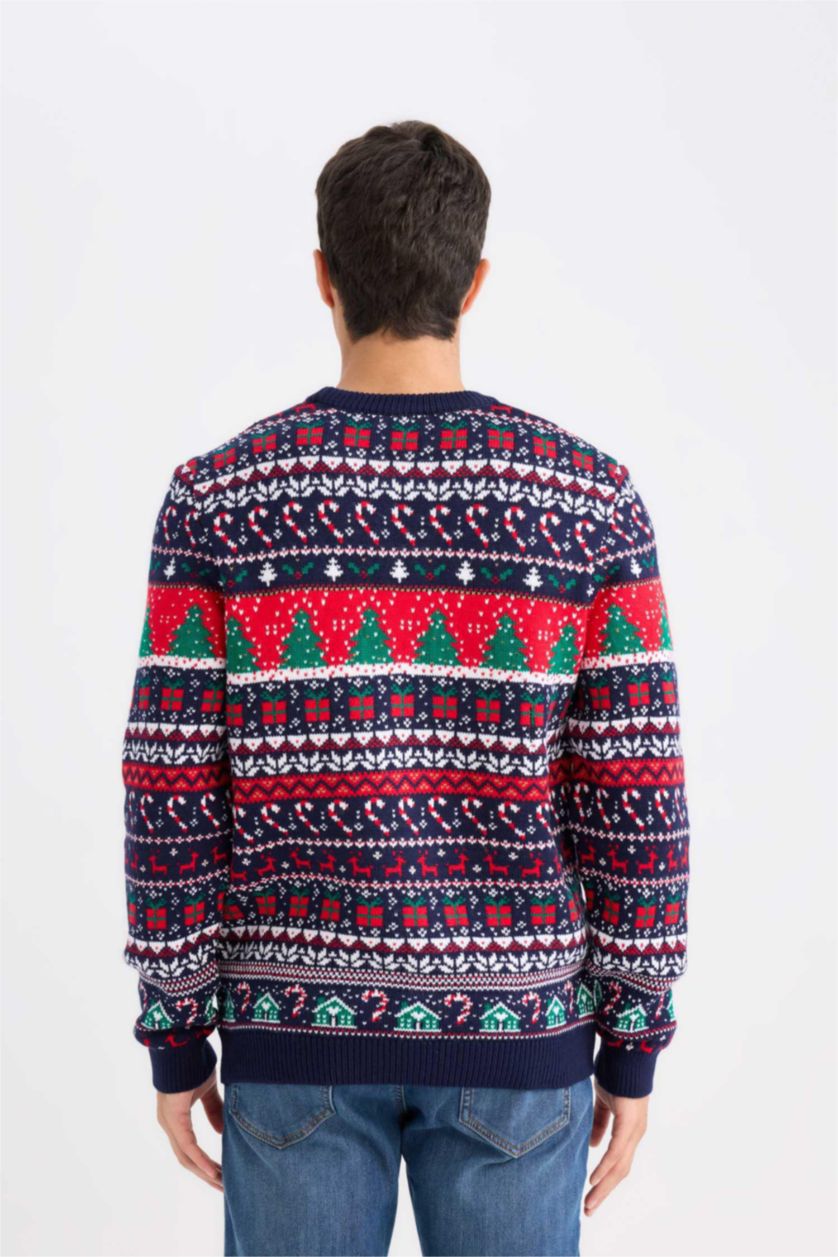 Men Red Standard Fit Knitwear Pullover