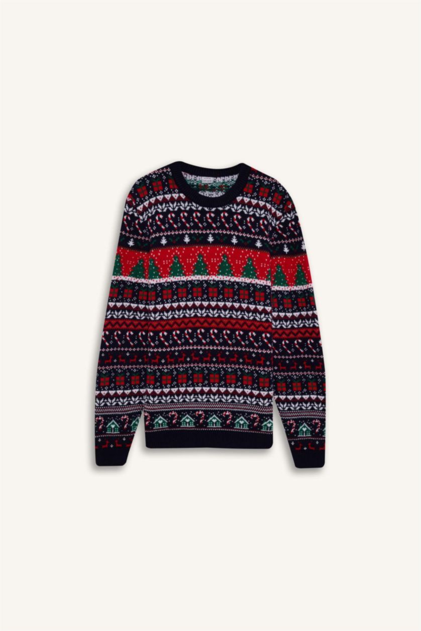 Men Red Standard Fit Knitwear Pullover