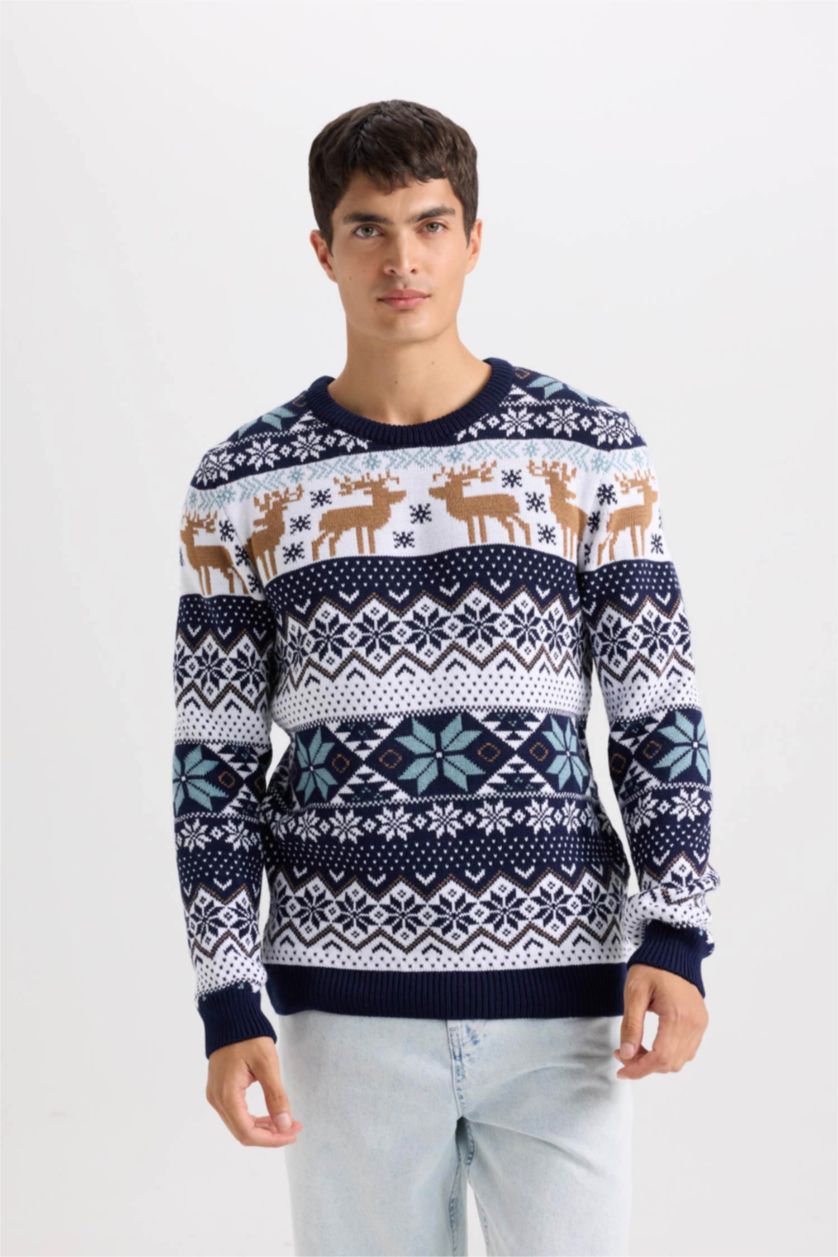 رجال كحلي Standard Fit Knitwear Pullover