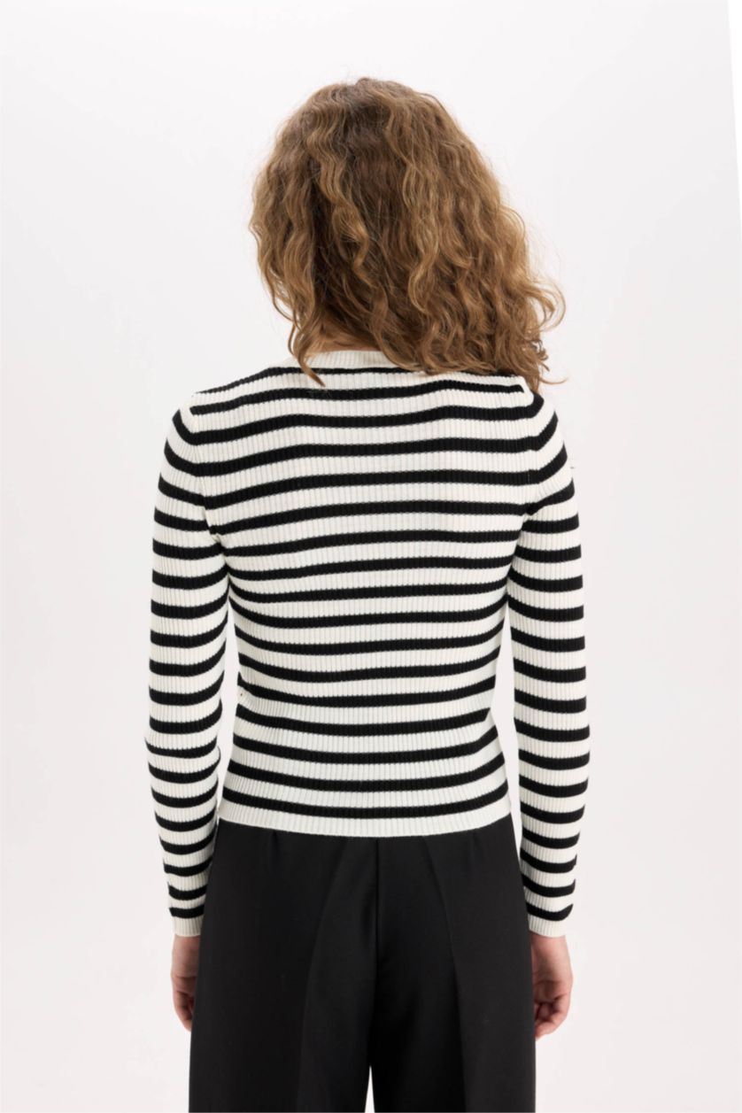 Kadın Siyah Fıtted Ribana Kazak