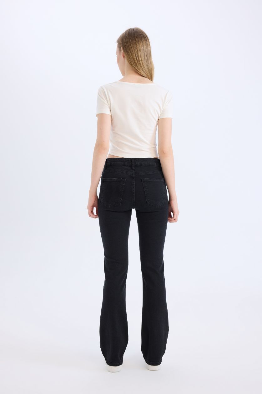 Kadın Siyah Yüksek Bel Uzun Jean Pantolon