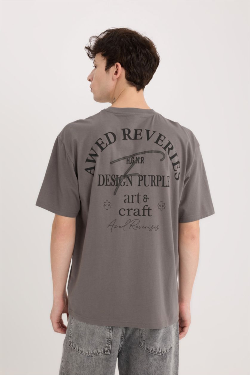 Men Grey Comfort Fit Short Sleeve T-Shirt