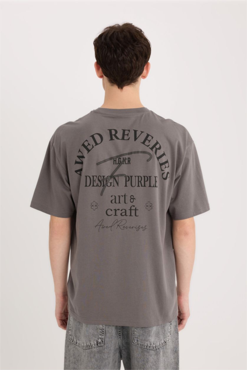 Men Grey Comfort Fit Short Sleeve T-Shirt