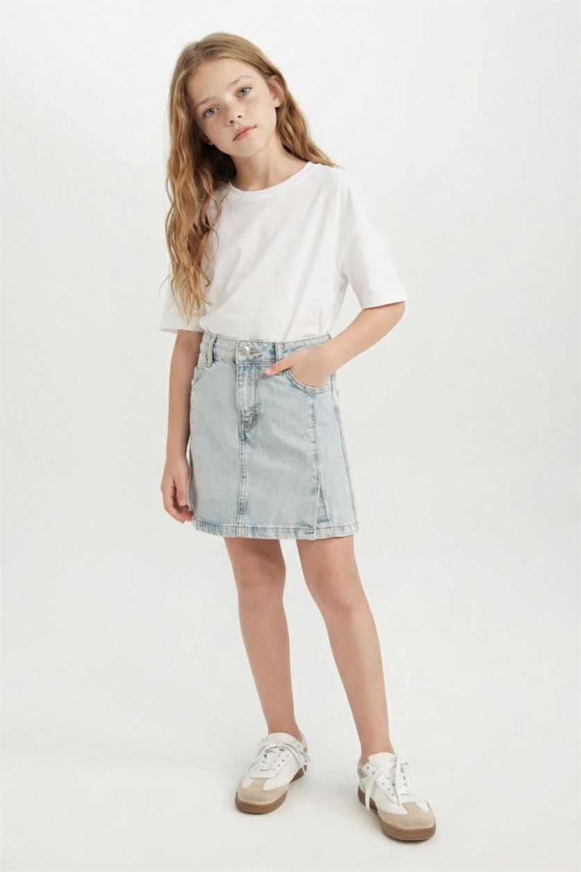 Kız Çocuk - Genç Kız Mavi Jean Etek Kız Çocuk