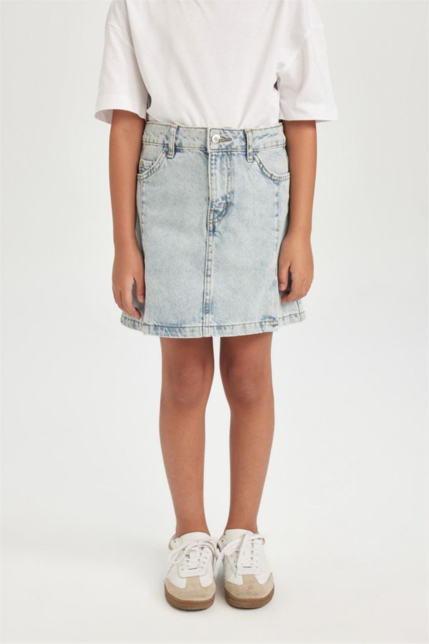 Kız Çocuk - Genç Kız Mavi Jean Etek Kız Çocuk