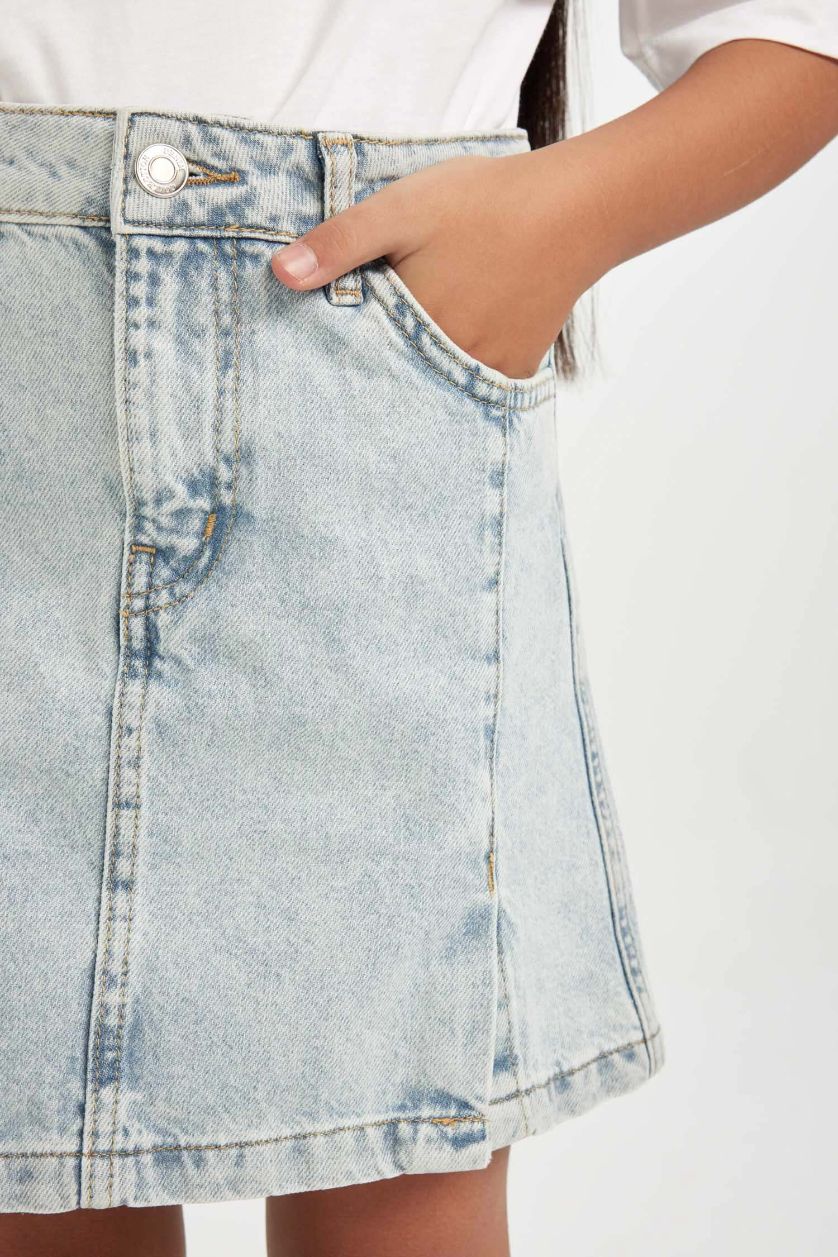 Kız Çocuk - Genç Kız Mavi Jean Etek Kız Çocuk