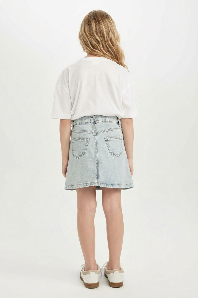 Kız Çocuk - Genç Kız Mavi Jean Etek Kız Çocuk