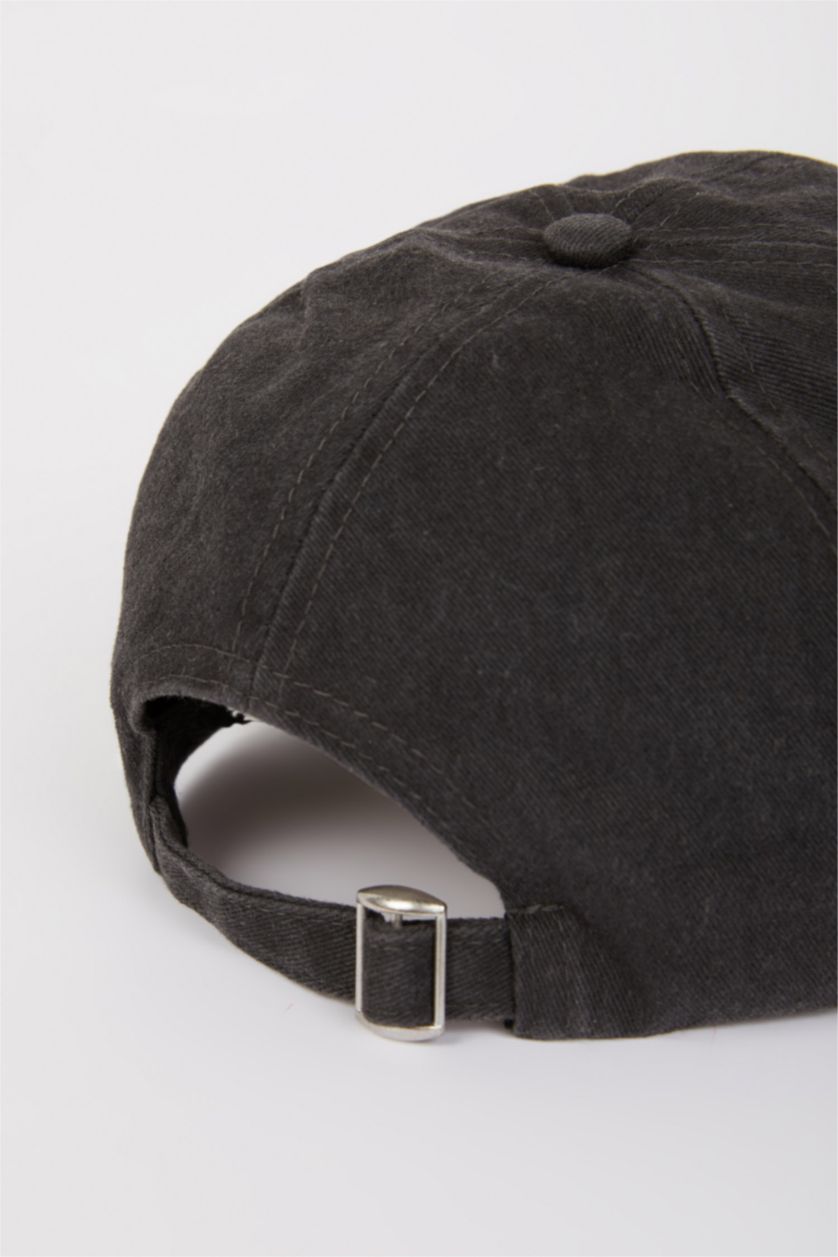 Kadın Antrasit Kadın Nakışlı Jean Görünümlü Cap Şapka