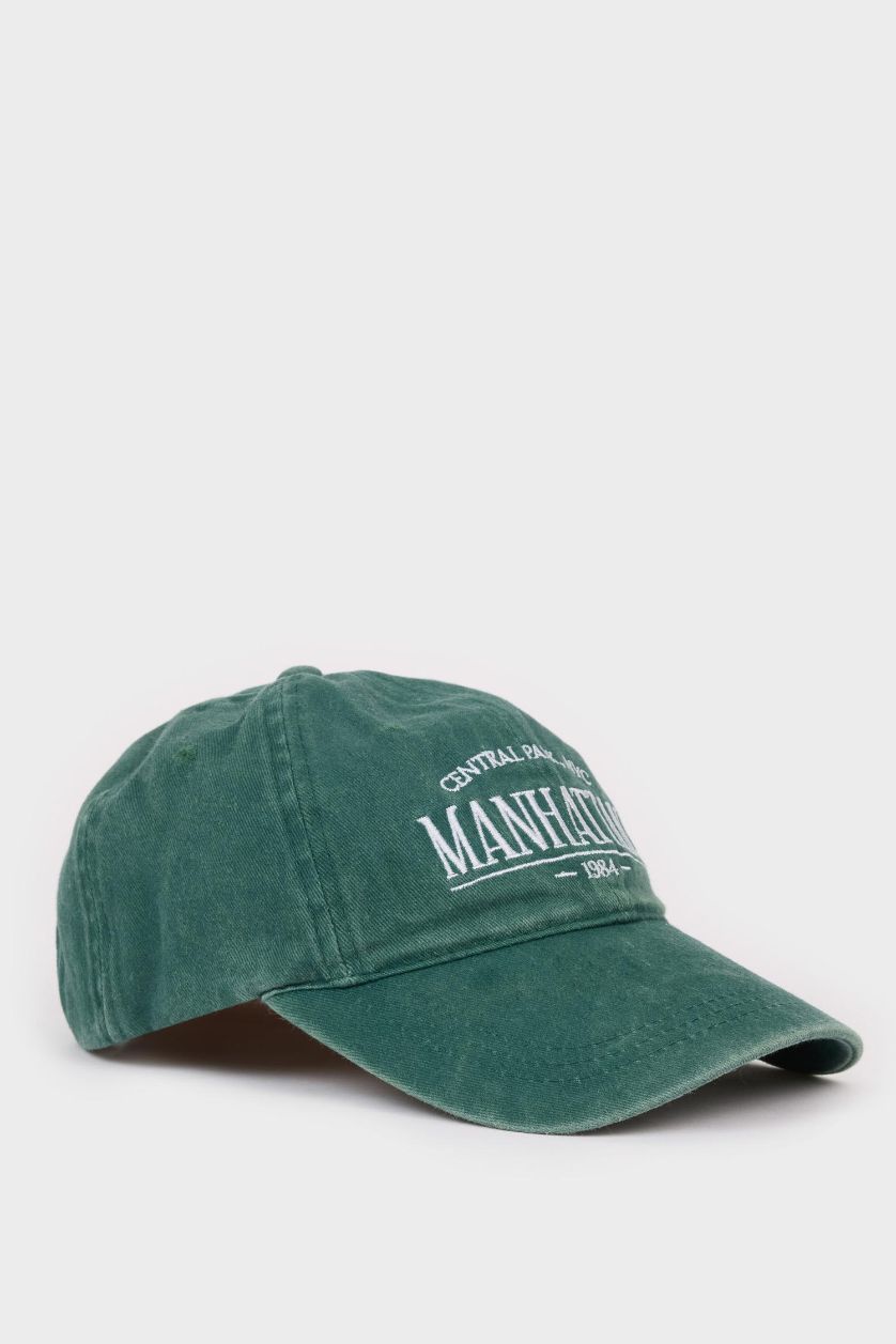 Kadın Yeşil Kadın Jean Görünümlü Cap Şapka