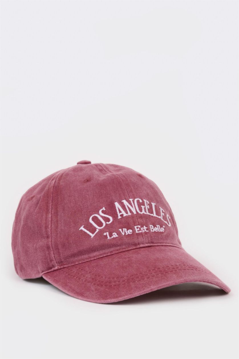 Kadın Kırmızı Kadın Jean Görünümlü Cap Şapka