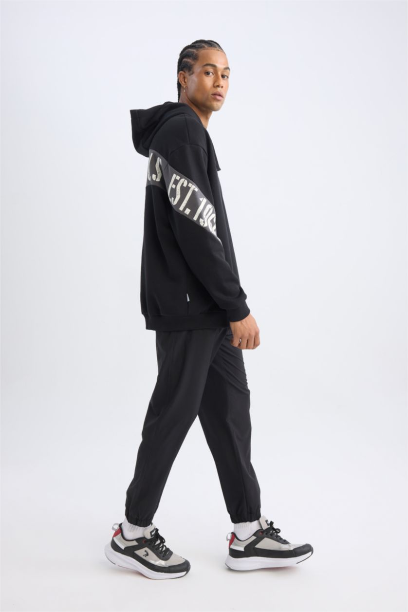 Erkek Siyah Jogger Eşofman Altı NBA Chicago Bulls Slim Fit Dar Kesim Cepli Lastikli Paça