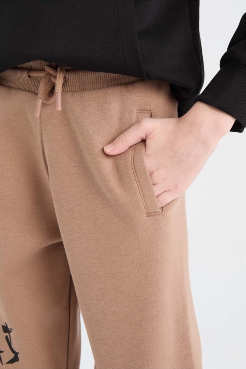GARÇONS Marron Clair Pantalon Jogging imprimé à coupe standard