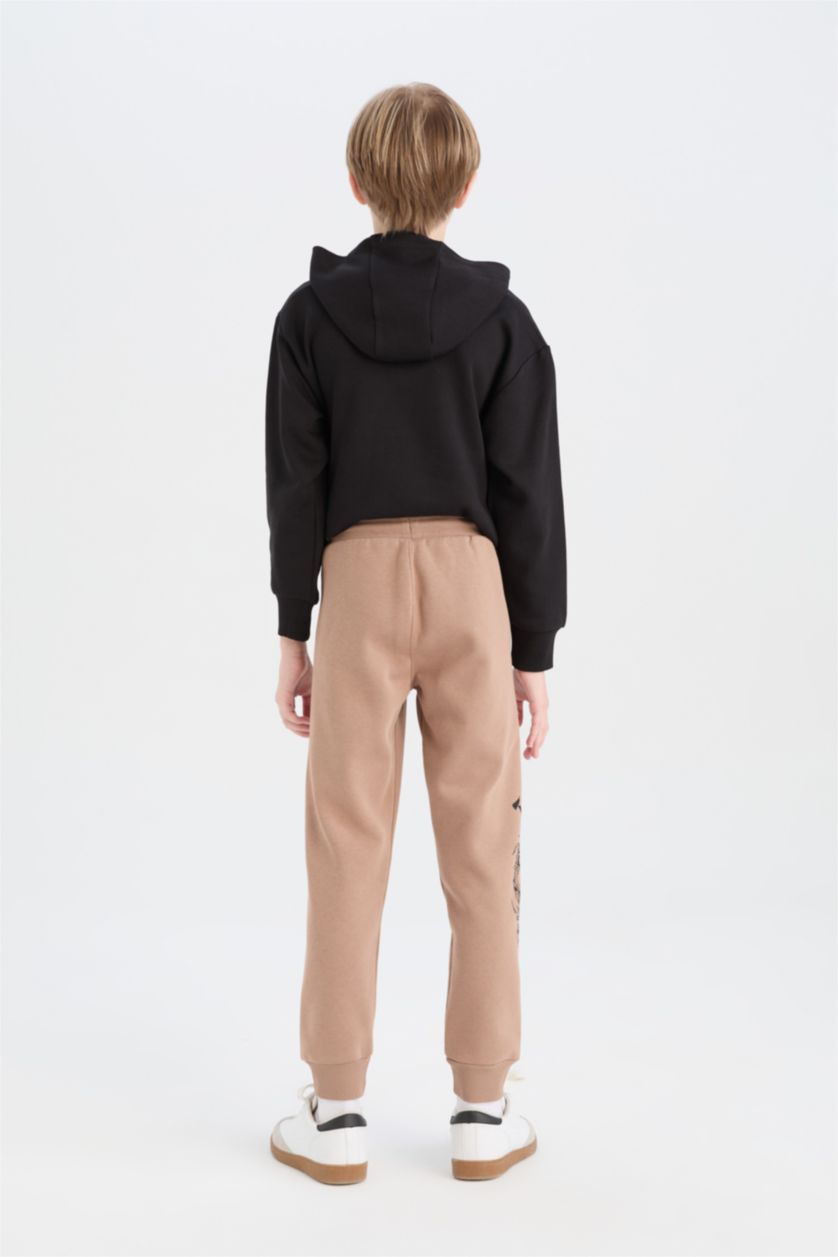 GARÇONS Marron Clair Pantalon Jogging imprimé à coupe standard