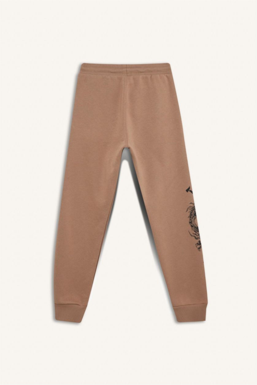 GARÇONS Marron Clair Pantalon Jogging imprimé à coupe standard