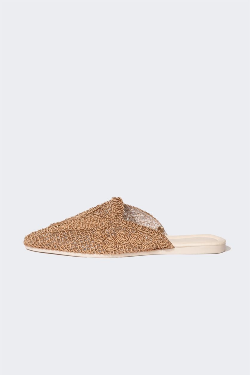 WOMAN Camel Woman Flat Sole Slip On Slippers