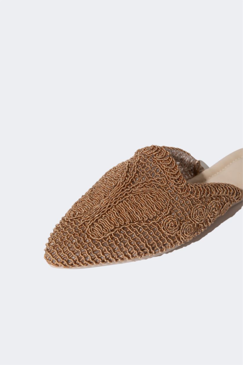 WOMAN Camel Woman Flat Sole Slip On Slippers