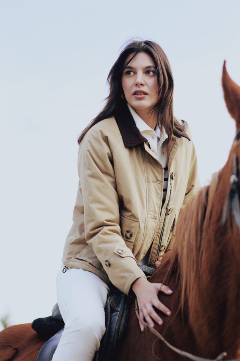 Women Camel Puffer Jacket