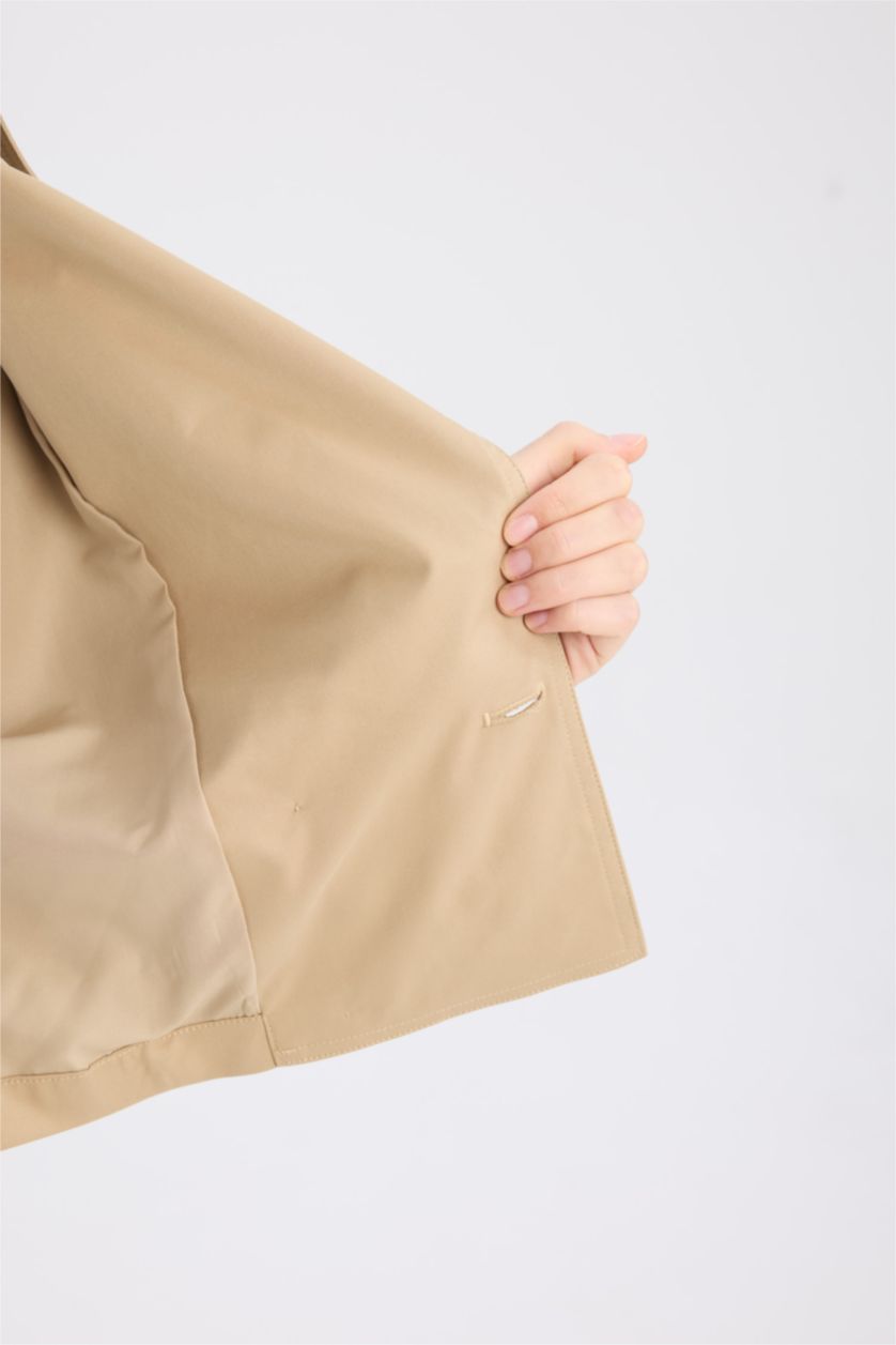 WOMAN Beige Regular Fit Trenchcoat