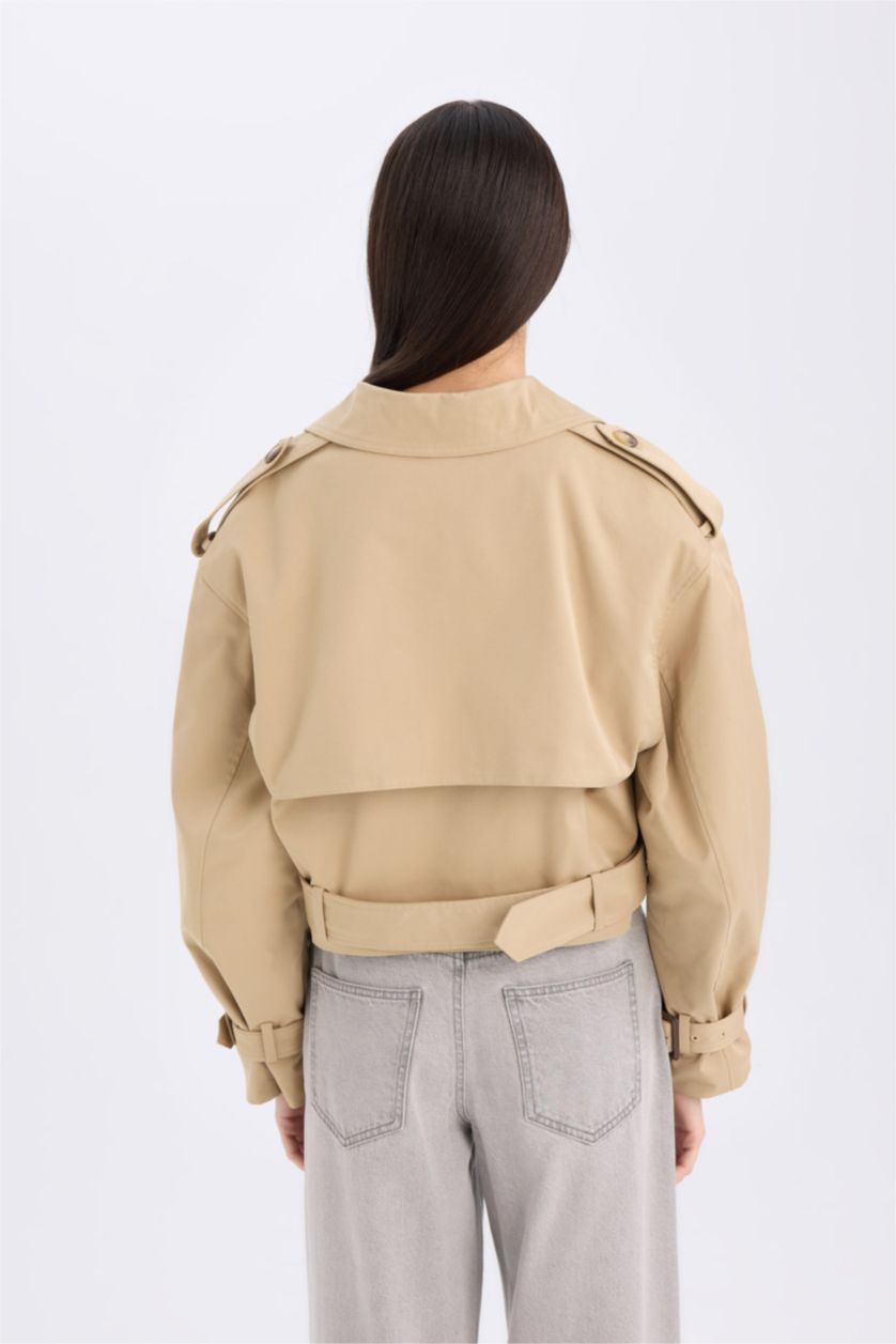 WOMAN Beige Regular Fit Trenchcoat