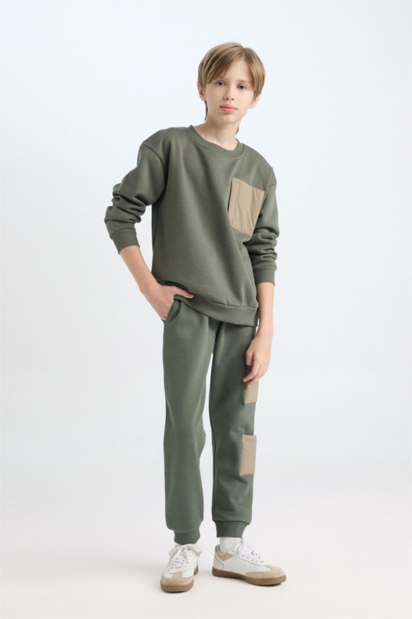 BOYS & TEENS Light Khaki Boy Thick Elastic Waist Jogger Sweatpants