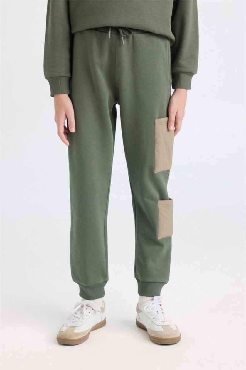 BOYS & TEENS Light Khaki Boy Thick Elastic Waist Jogger Sweatpants